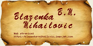 Blaženka Mihailović vizit kartica